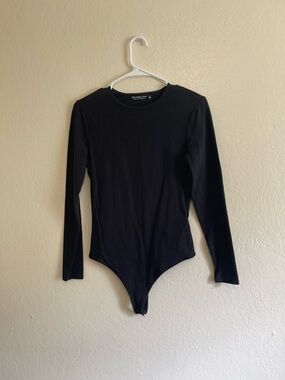 Abercrombie & Fitch Black Long-Sleeve One-Piece Bodysuit